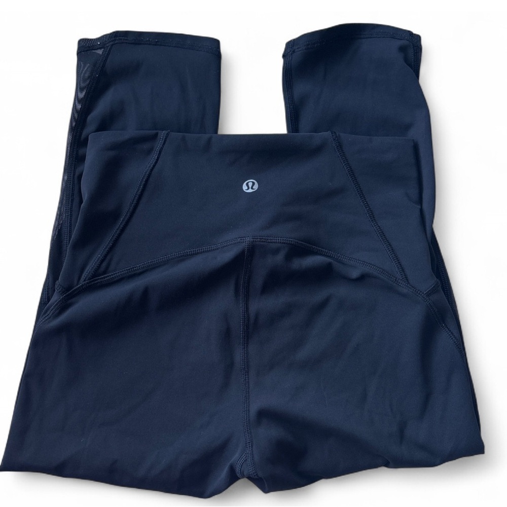 Lululemon Wunder Under Crop Mesh Leggings Black Size 4 | High Rise Luxtreme Yoga